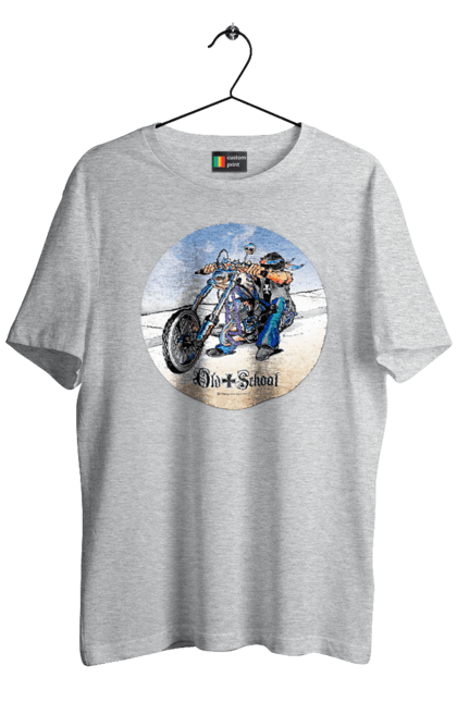 Men`s t-shirt with prints Old school. Auto moto, motorcycle, music band, old hardening, performers, rock band. 2070702