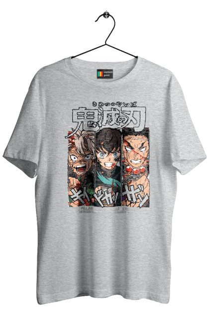 Men's t-shirt with prints Demon Slayer Sanemi Muichiro Gyomei. Anime, demon slayer, gyomei, himejima, kimetsu no yaiba, manga, muichiro, sanemi. 2070702