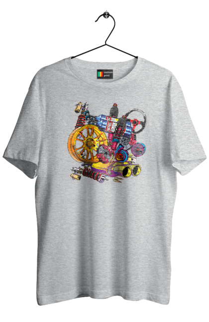 Футболка чоловіча з принтом "Автозапчастини". Автозапчастини, гонка, драгрейсинг, драйв, машина, стрітрейсинг. 2070702