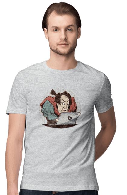 Футболка чоловіча з принтом "Ніндзя програміст". Angular, c, css, html, it, javascript, jquery, php, python, react, svelt, vue, айтишник, айті, гумор, код, кодувати, прогер, програміст, програмісти, ти ж, ти ж програміст, тиж програміст. 2070702