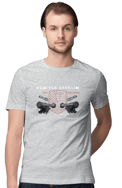 Men`s t-shirt with prints FGM 148 Javelin. Caesar, himars, javelin, nlaw, patriot, weapons, zaluzhny. 2070702
