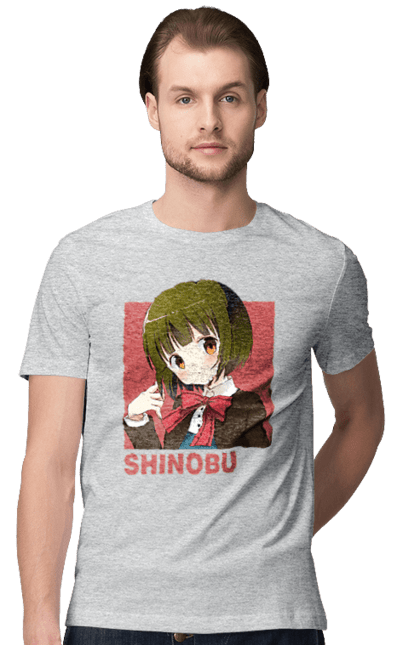 Men's t-shirt with prints Kiniro Mosaic Shinobu Omiya. Anime, gold mosaic, kiniro mosaic, kinmoza, manga, shinobu, shinobu omiya. 2070702