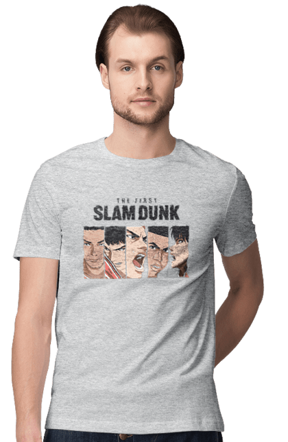 Футболка чоловіча з принтом "Слем данк". Slam dunk, аніме, баскетбол, комедія, манга, слем-данк, спокон, спортивне аніме, сьонен, школа. 2070702