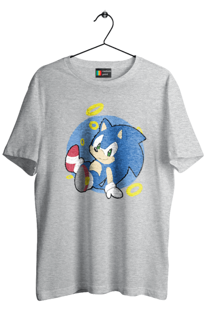 Футболка чоловіча з принтом "Сонік". Sega, гра, сонік. PrintMarket - інтернет-магазин одягу та аксесуарів з принтами плюс конструктор принтів - створи свій унікальний дизайн