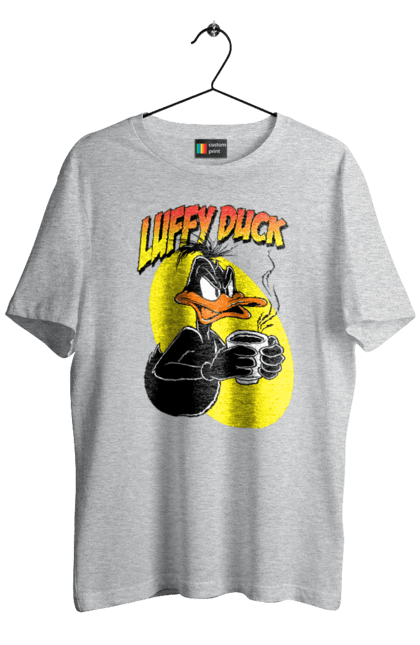 Футболка мужская с принтом Даффи Дак. Daffy duck, looney tunes, merrie melodies, warner brothers, даффи дак, мультфильм, персонаж, утка, утка даффи. 2070702