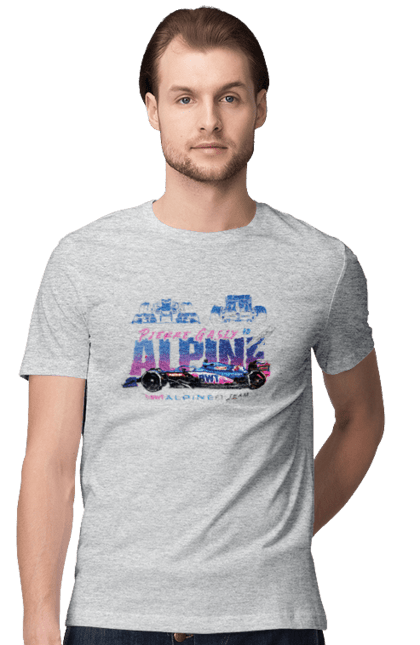 Men's t-shirt with prints Alpine F1 Team. Alpine, alpine f1 team, auto, automobile, bwt, car, racing car. 2070702