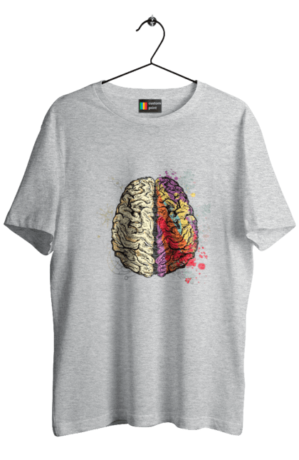 Футболка чоловіча з принтом "Творчість та логіка". Бінарний, біткоїн, біткойн, валюта, гроші, крипто, наука, програміст, программист, творчество, техно, хакер, художник, цветной. 2070702