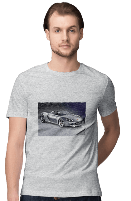 Men`s t-shirt with prints Auto.2. Auto, color image, compartment, photo, sports car. 2070702