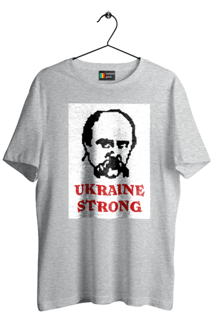 Футболка чоловіча з принтом "Тарас Шевченко". Бавовна, бавовнятко, війна, герб, доброго вечора, зсу, прапор україни, русский военный корабль, тарас шевченко, україна. 2070702