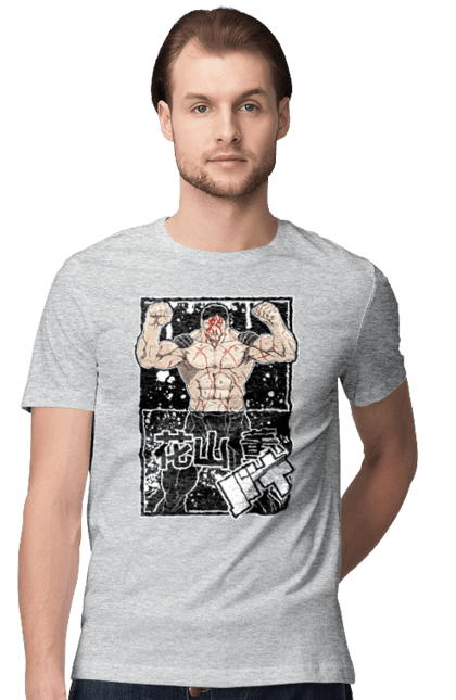 Футболка чоловіча з принтом "Боєць Бакі Ханаяма Каору". Anime, baki, baki the grappler, kaoru hanayama, manga, аніме, боєць баки, манга, ханаяма, ханаяма каору. 2070702