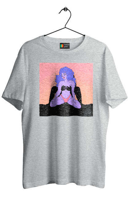 Футболка чоловіча з принтом "Фіолетова Дівчина В Трусиках". Інопланетянка, у трусах. 2070702