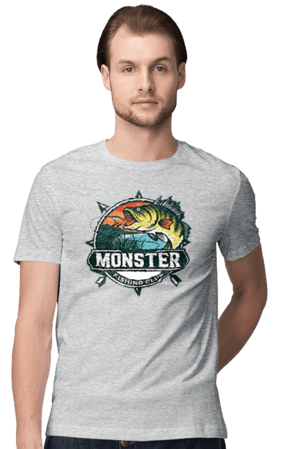 Футболка чоловіча з принтом "Рибальський клуб". Відпочинок, рибак, рибальський клуб, хоббі. 2070702