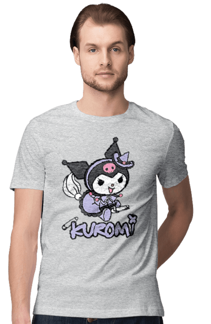 Футболка мужская с принтом Хелло Китти Куроми. Hello kitty, аниме, куроми, моя мелодия, персонаж, санрио, хелло китти. 2070702