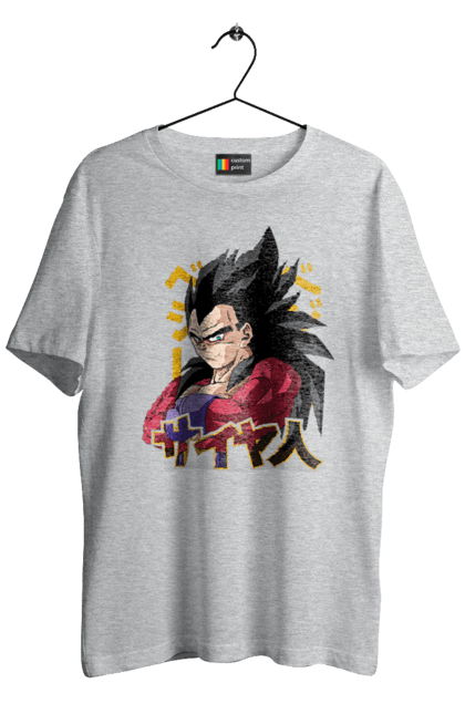 Men's t-shirt with prints Dragon Ball Vegeta. Anime, dragon ball, goku, manga, tv series, vegeta. 2070702