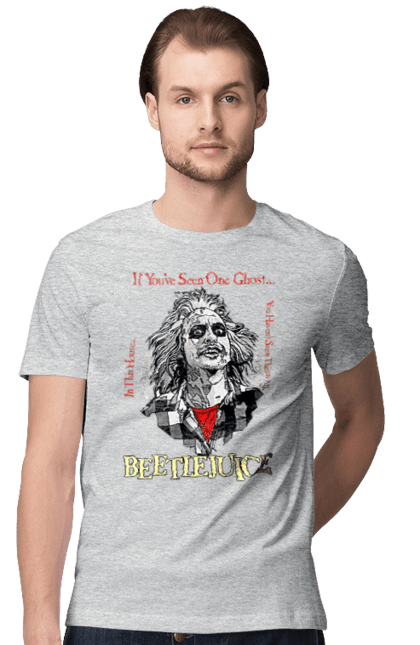 Men's t-shirt with prints Beetlejuice. Beetlejuice, comedy, ghost, horror, movie, tim burton, warner bros. 2070702