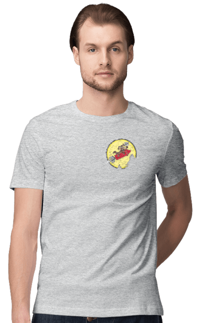 Men`s t-shirt with prints Wile E. Coyote. Anti-hero, cartoon character, fast and bold, funny melodies, kayot, north american cayot, thief, villas, wiley, wili kayot. 2070702