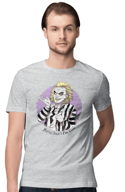 Men's t-shirt with prints Beetlejuice. Beetlejuice, comedy, ghost, horror, movie, tim burton, warner bros. 2070702