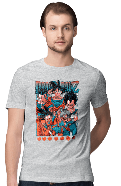 Футболка мужская с принтом Жемчуг дракона. Anime, dragon ball, goku, manga, vegeta, аниме, вегета, гоку, жемчуг дракона, манга. 2070702