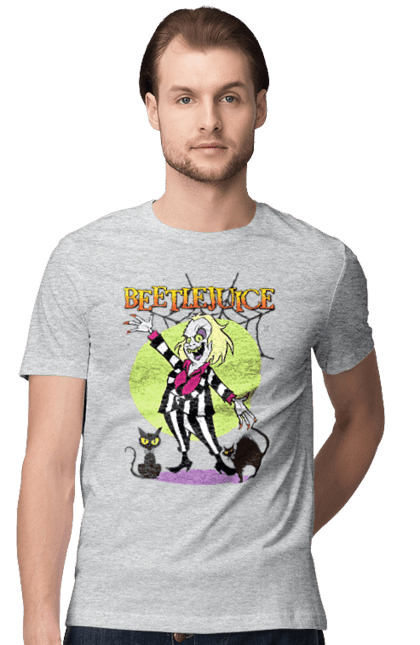 Men's t-shirt with prints Beetlejuice. Beetlejuice, comedy, ghost, horror, movie, tim burton, warner bros. 2070702