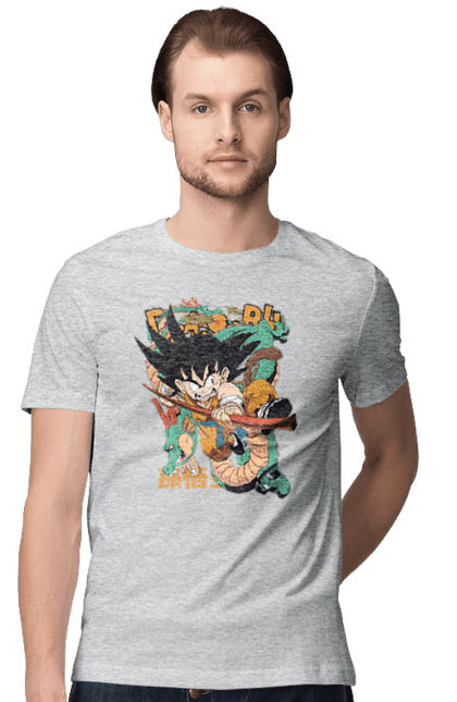 Футболка мужская с принтом Жемчуг дракона Сон Гоку. Anime, dragon ball, manga, son goku, tv series, аниме, гоку, жемчуг дракона, манга, сон гоку. 2070702