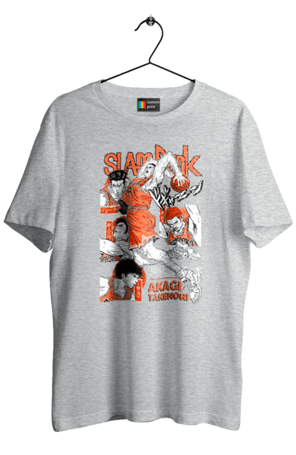 Men's t-shirt with prints Slam Dunk Takenori Akagi. Anime, basketball, comedy, manga, school, shonen, slam dunk, sports anime, takenori akagi. 2070702