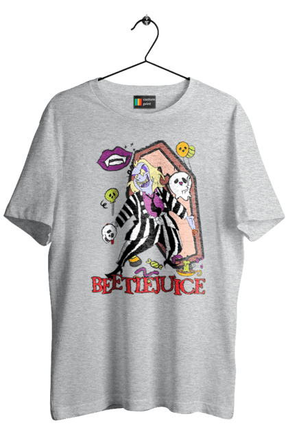 Men's t-shirt with prints Beetlejuice. Beetlejuice, comedy, ghost, horror, movie, tim burton, warner bros. 2070702