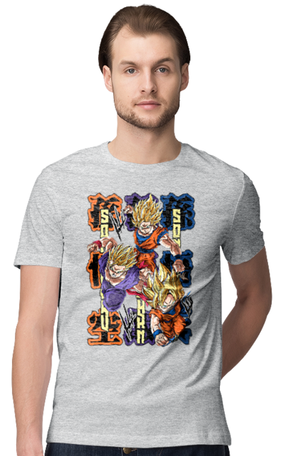 Футболка мужская с принтом Жемчуг дракона. Anime, dragon ball, goku, manga, vegeta, аниме, вегета, гоку, жемчуг дракона, манга. 2070702