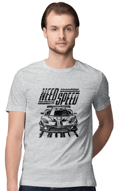 Футболка чоловіча з принтом "Жага швидкості". Відео ігри, гонки, ігри, комп ютерні ігри, машини, симулятори, швидкість. 2070702