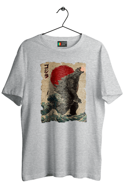 Men's t-shirt with prints Godzilla. Dinosaur, godzilla, japan, kaiju, movie, mutant. 2070702