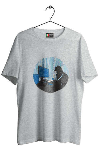 Футболка чоловіча з принтом "Хакер". Бінарний, гік, програміст, хакер. 2070702