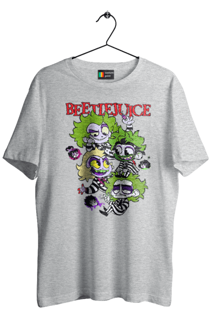 Men's t-shirt with prints Beetlejuice. Beetlejuice, comedy, ghost, ghost, horror, movie, tim burton, warner bros. 2070702