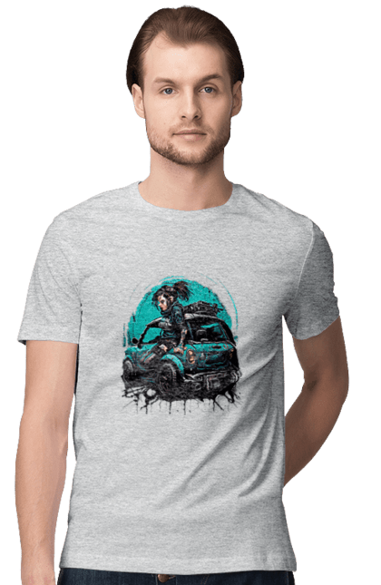 Футболка чоловіча з принтом "Кіберпанк дівчина". Арт, графіка, дівчата, ігри, кіберпанк, малюнок. 2070702