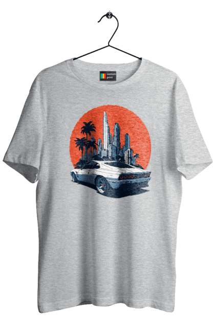 Men`s t-shirt with prints Car. Race, speed, sport car, sunset. 2070702