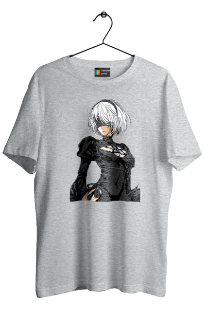 Men's t-shirt with prints Nier: Automata 2B. Character, executioner, game, nier: automata, platinum games, video game, yorha. 2070702