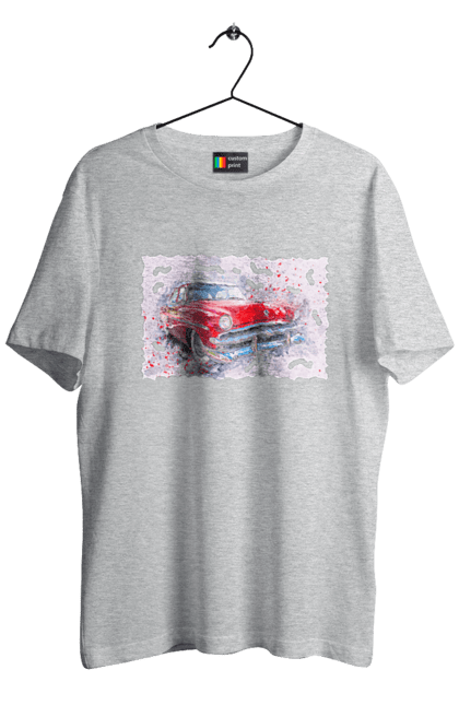 Men`s t-shirt with prints Car gas. Car, car gas, gas, road, victory, wheel. 2070702