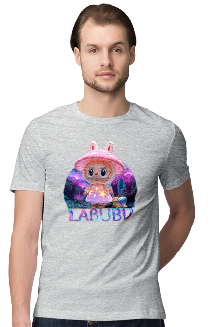 Футболка чоловіча з принтом "Лабубу". Брелок лабубу, іграшка лабубу, лабубу, лабубу кока кола, лялька лабубу, мерч лабубу, мила, рожева лабубу, смішна лабубу. 2070702