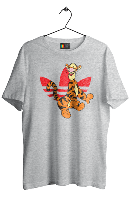 Футболка мужская с принтом Adidas Тигра. Adidas, tigger, winnie-the-pooh, адидас, винни пух, мультсериал, тигр, тигра. 2070702