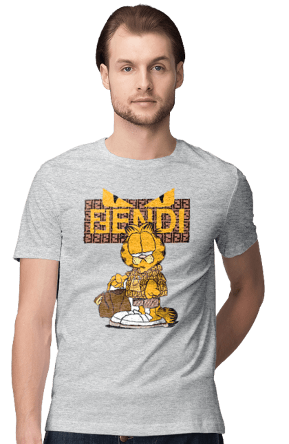 Men's t-shirt with prints Fendi Garfield. Bag, brand, clothes, fashion, fashion house, fendi, garfield, italy, luxury, lvmh. 2070702