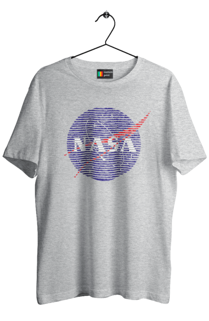 Футболка чоловіча з принтом "NASA". Nasa, авіація, астронавтика, дослідження, космонавтика, космос, наука, ракета, сша, технології. 2070702