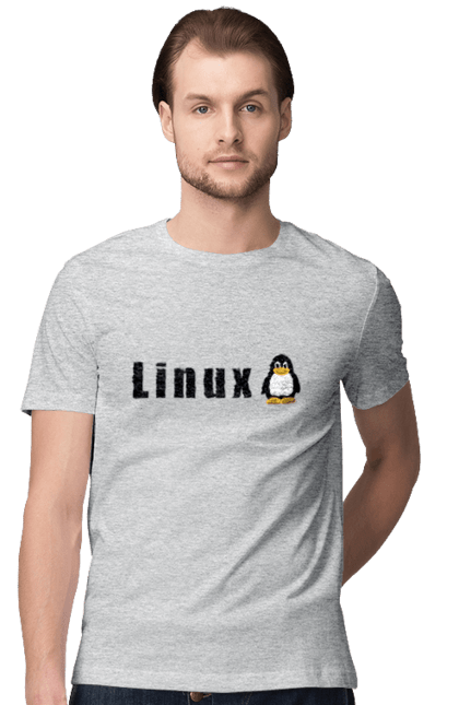 Футболка чоловіча з принтом "Linux". Linux, адміністратор, айті, айтішник, безкоштовна, безкоштовно, вільна, доступність, комерційна, незалежність, операційна система, ос, пінгвін, програміст, програмне забезпечення, свобода, сервер, сисадмін, система, системний адміністратор, софт, текст, чорний. 2070702
