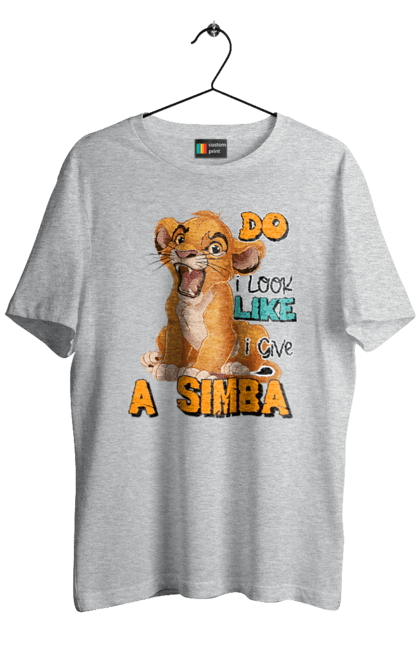 Футболка мужская с принтом Король Лев Симба. Lion king, simba, животное, король, лев, мультик, мультфильм, симба. 2070702