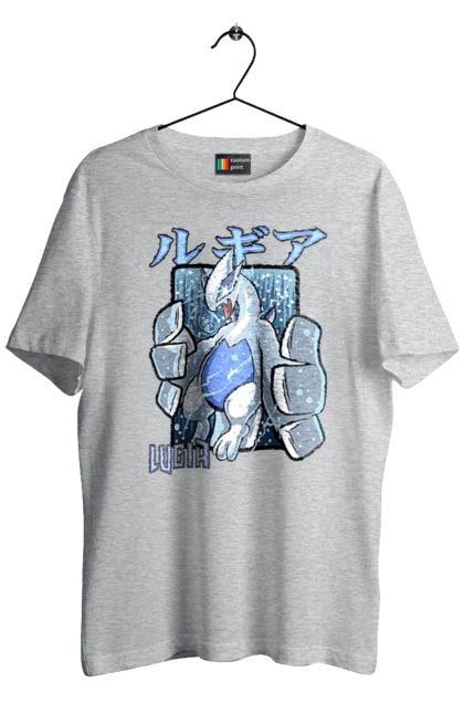 Men's t-shirt with prints Pokemon Lugia. Anime, games, lugia, nintendo, pokemon, pokemon go. 2070702