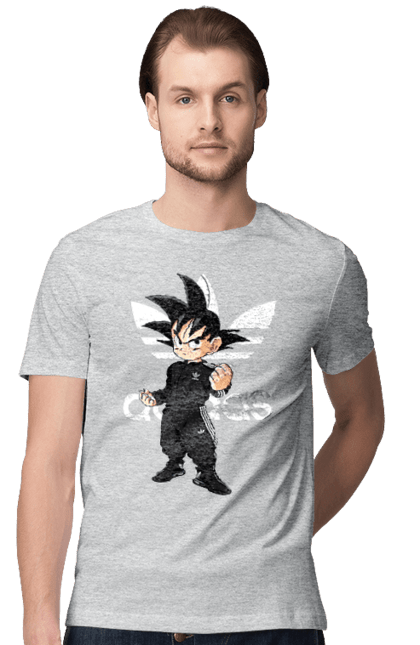 Футболка чоловіча з принтом "Adidas Сон Гоку". Adidas, dragon ball, manga, son goku, адідас, аніме, гоку, манга, перли дракона, сон гоку. 2070702