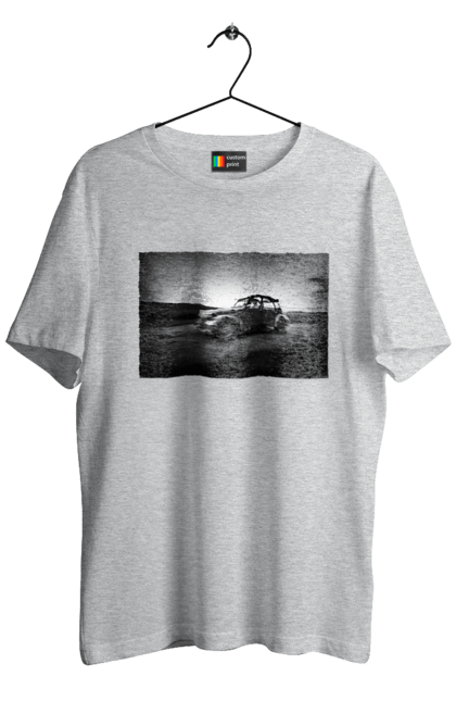 Футболка чоловіча з принтом "Ретро машина чб". Авто, ретро, ретро машина, чорно біла машина. 2070702