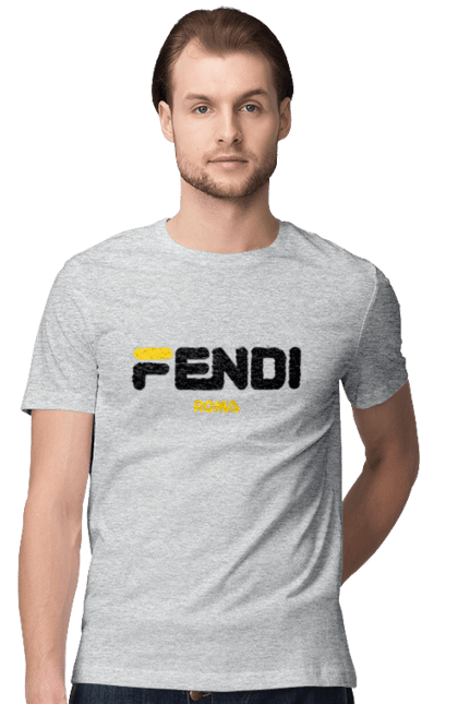 Футболка чоловіча з принтом "Fendi". Fendi, lvmh, бренд, будинок моди, італія, люкс, мода, одяг, сумка, фенді. 2070702