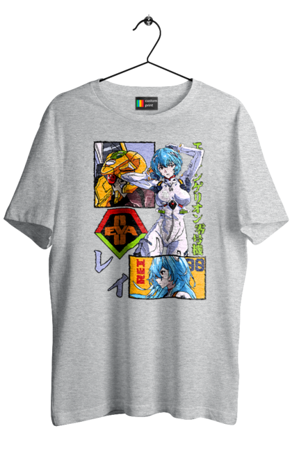 Men's t-shirt with prints Evangelion Rei. Anime, evangelion, eve, kaoru, manga, rei ayanami, shinji. 2070702