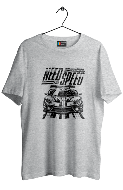 Футболка чоловіча з принтом "Жага швидкості". Відео ігри, гонки, ігри, комп ютерні ігри, машини, симулятори, швидкість. 2070702