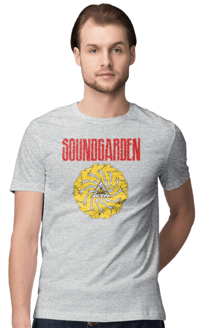 Футболка чоловіча з принтом "Soundgarden". Sound garden, soundgarden, альтернативний рок, гранж, група, метал, музика, рок, хард рок. 2070702