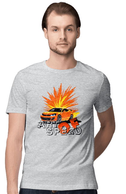Men`s t-shirt with prints The art of speed. Auto, car, driver, motorist, speed. 2070702