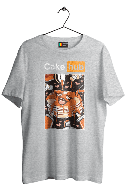 Футболка чоловіча з принтом "Кейк Хаб". Брутальна, гумор, кейк хаб, порн хаб, прикол. 2070702